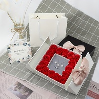 Suministros para pequeñas empresas, doble puerta abierta, caja de regalo de flores rosas, joyería, lápiz labial, caja de embalaje de Perfume para cosas de boda