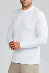 OEM <b>Men's</b> Raglan <b>Long</b> Sleeve <b>Tshirt</b> High Quality Breathable Sustainable Slim Fit Custom Logo Made Polyester/Cotton Solid Color - Product Image 5