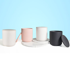 Pot à bougie en céramique Conteneurs à bougie uniques avec couvercles Supports de luxe - Product Image 2