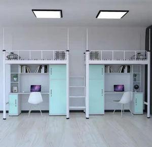 Appartement étudiant <span class=keywords><strong>lit</strong></span> superposé <span class=keywords><strong>bureau</strong></span> combinaison <span class=keywords><strong>lit</strong></span> école dortoir personnel Double couche fer cadre <span class=keywords><strong>lit</strong></span> armoire <span class=keywords><strong>bureau</strong></span> - Product Image 4