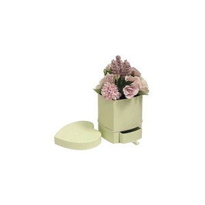 Factory Wholesale <strong>Heart</strong> <strong>Shape</strong> Wedding Rose Hat Flower <strong>Boxes</strong> with Drawer - Product Image 4