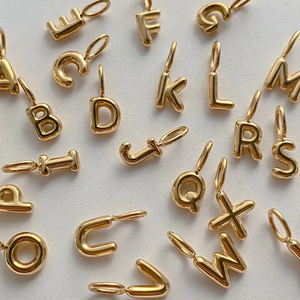 Charmes en acier inoxydable 316L EManco, alphabet 3D en forme de bulles, style classique, éléments de lettres, collier, bracelet, bijoux DIY pour enfants - Product Image 5