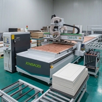 Centro de mecanizado CNC de 12 cuchillas con cambio de herramienta tipo línea para paneles de puertas, router de anidamiento CNC, corte CNC de paneles de puertas personalizados, para muebles de madera, CE