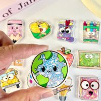 Porte-badge rotatif rétractable à motif de dessin animé pour enseignants et étudiants