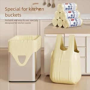 <b>Large</b> Handheld Kitchen Trash Bags for Home, Thickened Vest Style, Leak Proof, Milky White, Suitable Daily Waste Storage - Product Image 2