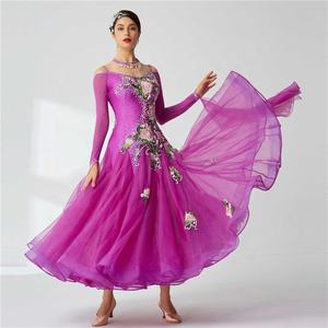 B-2047 <span class=keywords><strong>de</strong></span> baile <span class=keywords><strong>de</strong></span> salón <span class=keywords><strong>de</strong></span> gama alta, vestido <span class=keywords><strong>de</strong></span> malla <span class=keywords><strong>de</strong></span> manga estándar, disfraces <span class=keywords><strong>de</strong></span> competición, vestido moderno y liso personalizado - Product Image 5