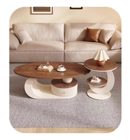 Ensemble de tables basses en noyer, légèrement luxueuses et sophistiquées, table centrale, nouveau design, style vintage français pour petit salon
