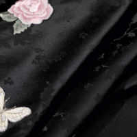 Tissu Jacquard Brodé Chinois Premium 2026 Motif Rose Polyester Tricoté Trame Léger pour Mariage Filles Garçons Sacs