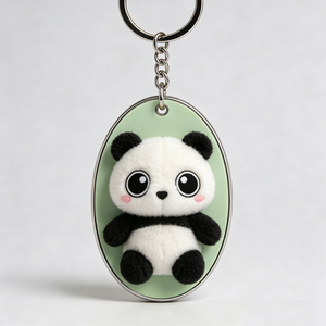 Customized Green Tiger Plush Keychain Oval Pendant Soft Stuffed Animal Toy for <b>Kids</b> Unisex 0-24 Months - Product Image 4
