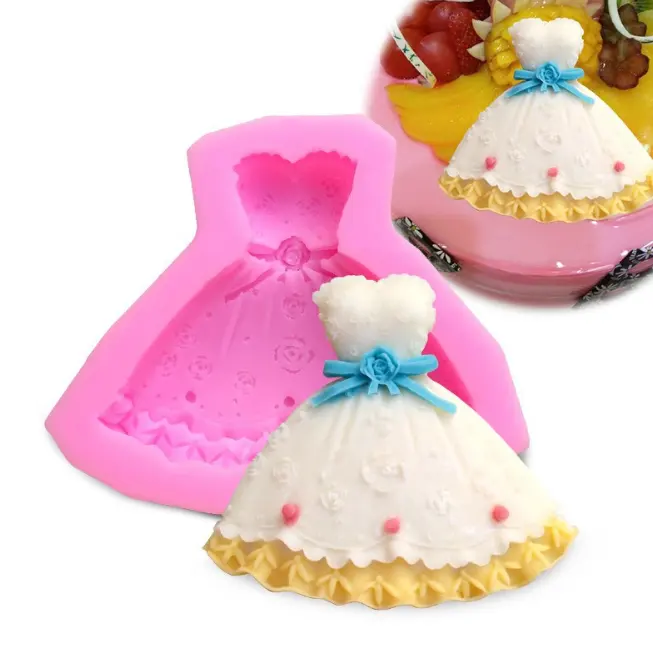 3D Tee Dress Liquid Silicone Fondant Molds For Cupcake Toppers Chocolate Candy Cake Cookie Baking Decoration