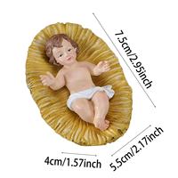 Coffret Cadeau Baptême Religieux 2026 Scène de Nativité en Polyrésine Naissance du Bébé Jésus Ornements Artistiques de Noël Artisanat en Résine Livraison Directe