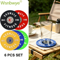 Nouveaux sous-verres en forme de disque de musculation, décoration de bureau, thème fitness, antidérapants, durables, en PVC souple, sous-verres de gym, cadeau
