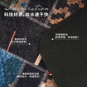 แผ่นรองอาบน้ำทรงสี่เหลี่ยมผืนผ้า ดูดซับน้ำได้ดี กันลื่น แห้งเร็ว ลายพิมพ์สไตล์คลาสสิก สำหรับห้องน้ำ ซักล้างได้ - Product Image 2