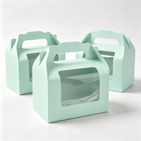 Boîte à gâteau portable en carton écologique avec fenêtre, emballage de dessert protecteur et transportable, taille personnalisable disponible