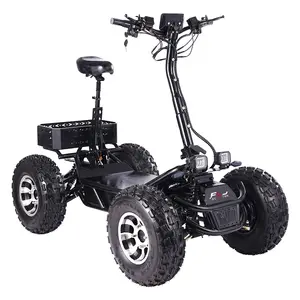 Monster Style Design Mountain Scooter 70 Grad Drehwinkel 21 Zoll vier Räder fahren ATV Offroad Fett Reifen 10000W Elektro Mo