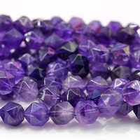 Perles de pierres précieuses améthyste à facettes en gros diamant naturel pour la fabrication de bijoux