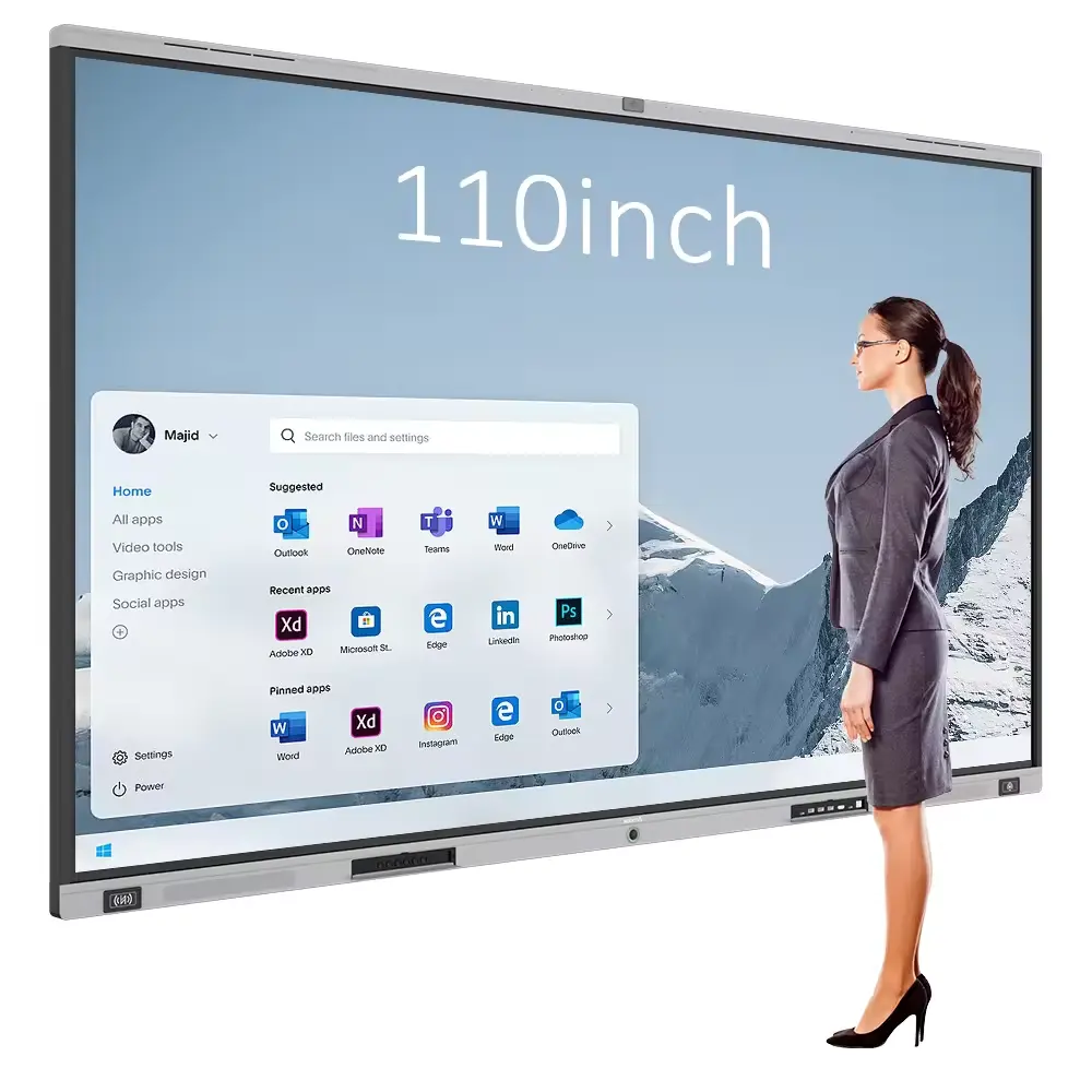 75 "inch smart interactive board touch screen sei in uno schermo piatto interattivo pc per le operazioni di classe PC