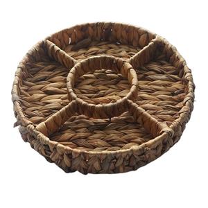 Plateau à jacinthe d'eau en bonbon avec plateau de service en forme de roue à quatre sections pour décor de salon/hôtel - Product Image 1