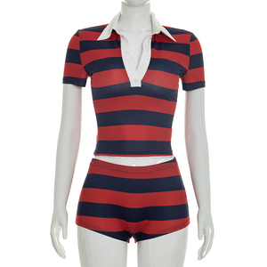 วิวิบลูค์ C26ST081 ชุดฤดูร้อนสำหรับผู้หญิงใหม่เสื้อครอปลายทางพิมพ์ลายลำลองแขนสั้นเสื้อครอปกางเกงขาสั้นชุดสองชิ้น - Product Image 4