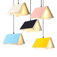 ENSEMBLE Simple Moderne Maternelle Campus Creative Pendentif Lumière Livre Art Restaurant bar Chambre Chevet Lustre