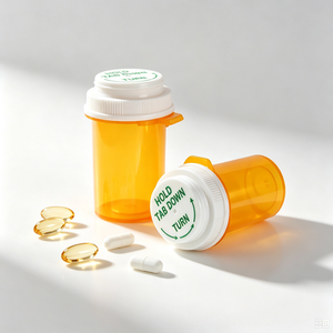 Botella de Plástico de Grado Alimenticio de 45 ml y 55 ml con Tapa CRC para Vitaminas, Suplementos, Cápsulas, Gomitas y Pastillas, Personalizable - Product Image 3