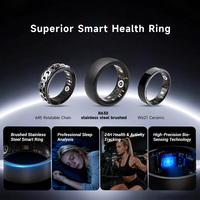 Bague connectée en acier inoxydable brossé, étanche, avec suivi d'activité et analyse de santé IA, autonomie de 5 à 10 jours, compatible iOS
