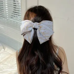 CLARMER韩版时尚新款设计印花弹簧夹批发女性发饰手工定制蝴蝶结发夹