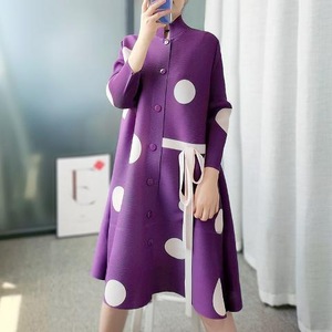 Vestido Camisero Casual Elegante <span class=keywords><strong>para</strong></span> Mujer con Estampado <span class=keywords><strong>de</strong></span> Lunares, Manga Larga, Cuello Alto, Cierre <span class=keywords><strong>de</strong></span> Botones, Largo hasta la Rodilla, Estilo Cardigan <span class=keywords><strong>para</strong></span> Primavera - Product Image 6