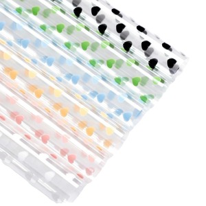 Shinewrap fabbrica all'ingrosso 58*58CM pellicola del fiore <span class=keywords><strong>carta</strong></span> da imballaggio <span class=keywords><strong>cuori</strong></span> stampati fiorista <span class=keywords><strong>carta</strong></span> da imballaggio per san valentino - Product Image 2