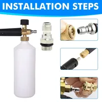 Ensemble d'adaptateurs à connexion rapide 14mm 1/4 pour nettoyeurs haute pression Raccords de tuyau d'arrosage en acier inoxydable Outil de nettoyage de voiture Lance en mousse