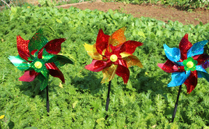 Vogel Repeller Sprankelende Holografische Pinwheel Windmolen Sprankelende Afschrikkkit Amerikaanse Vlag Sterren Wind Spinner - Product Image 5