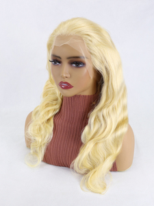 22 pouces 13x4 Full Lace Body Wave Color 613 # Perruque de cheveux d'expression avec tresses Perruques de cheveux humains en gros - Product Image 3