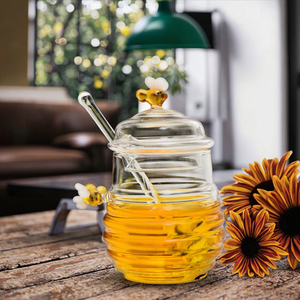 تصميم نحل العسل تزيين من من من صحن من الزجاج البوروسيليكات مع مغسلة - Product Image 2