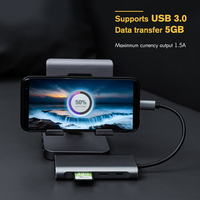 Multi port type c vers usb 3.0 4k 60hz hdmi rj45 pd 100w chargeur adaptateur hub câble double moniteur station d'accueil 7 en 1 hub usb