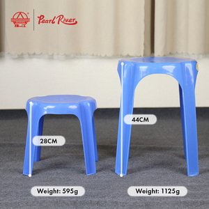 Pearl River <b>Pink</b> Small Round PP Plastic <b>Stool</b> Minimalist Modern Design Living Room Furniture Durable Eco-Friendly Stackable - Product Image 2
