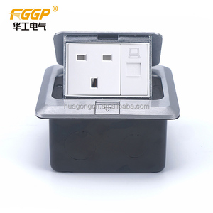 Scatola da Pavimento Singola Britannica Certificata GCC Saber per Arabia Saudita, Presa da Pavimento Pop-up con Porta RJ45 - Product Image 1