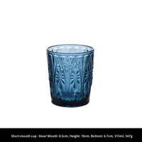 Usine en gros soufflé à la main écologique style européen gaufré gobelets en verre épaissi 301-400ml capacité fête vin rouge