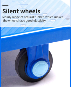 Ripiegabile del volume d'affari del carico con pianale di plastica blu fino alla capacità massima di 500kgs 4 ruote carrello per la movimentazione dei materiali - Product Image 5