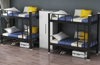 Lit superposé double gain de place pour dortoirs scolaires - Conception pliable et structure compacte Lit superposé en métal Lit superposé