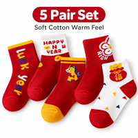 Chaussettes épaisses en polyester doux pour garçons et filles, ensemble cadeau d'hiver festif de Noël pour enfants, motif dessin animé, vente en gros