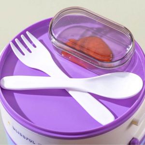 Cute Cartoon Single Tier Leak-proof BPA Free Eco-Friendly Food Container Student <b>Lunch</b> <b>Box</b> Tableware Microwaved Food Jar Handle - Product Image 4