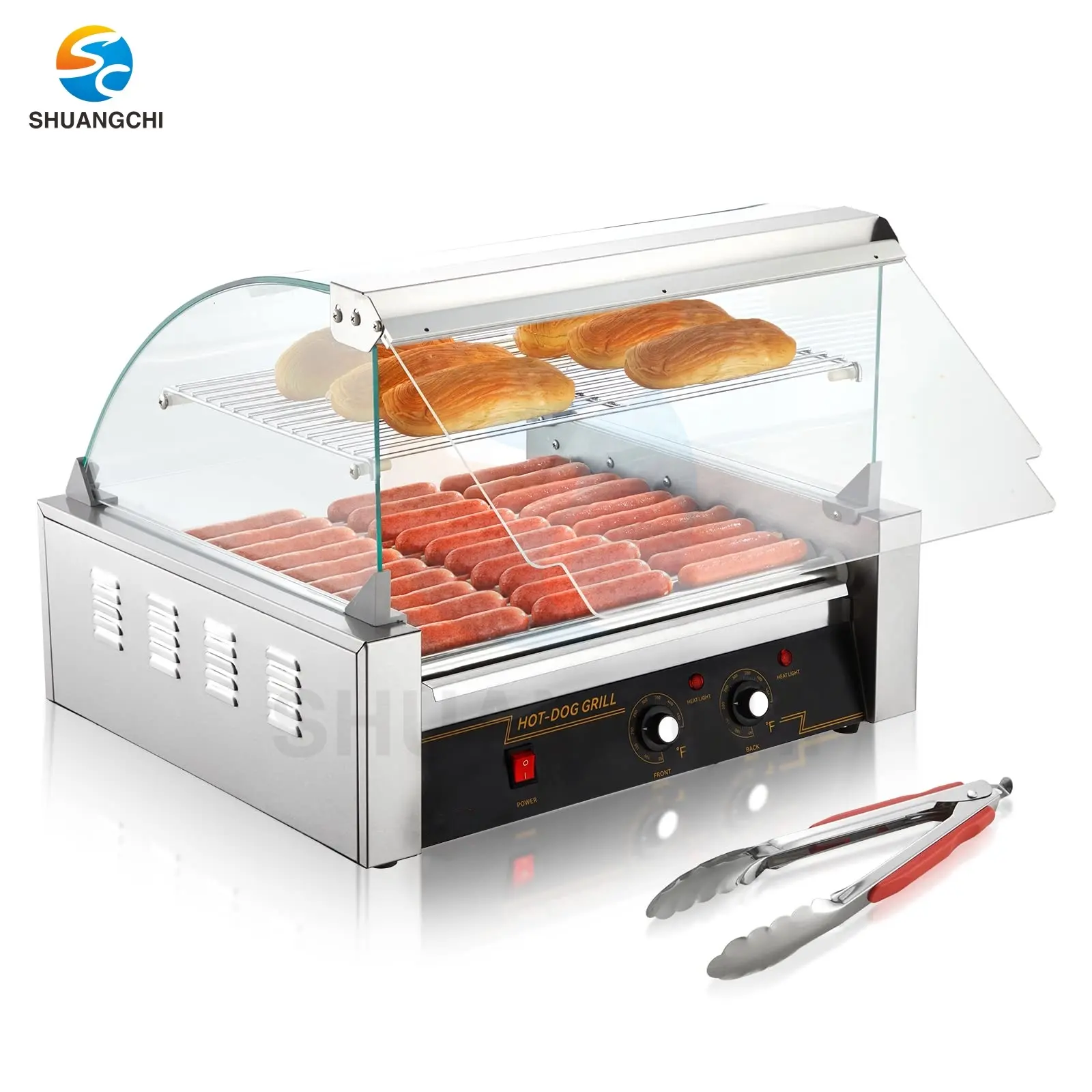 11 rouleau hot-dog grill électrique saucisse rouleau machine commerciale snack équipement braed support saucisse cuiseur machine