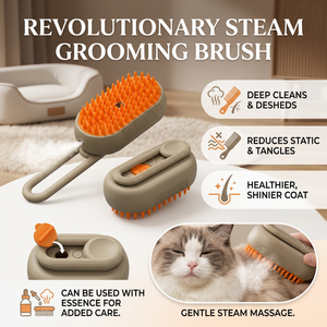Cepillo de Vapor para Gatos y Perros, Removedor de Pelo, Cepillo con Spray para Gatos para Masaje de Mascotas - Product Image 3