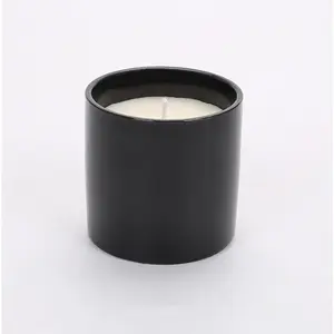 12 oz 10 oz שחור לבן צנצנת נרות קרמיקה עם מכסה צנצנת נרות חרס ריקה לעיצוב הבית
