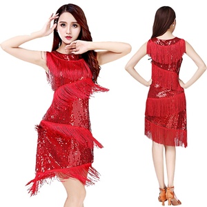 Nuevo Vestido Brillante con Flecos para Baile Latino, Trajes <span class=keywords><strong>de</strong></span> Baile para Mujeres y Niñas, Salsa, <span class=keywords><strong>Tango</strong></span>, Cha Cha, Rumba, <span class=keywords><strong>Ropa</strong></span> para Actuaciones en Escenario - Product Image 4