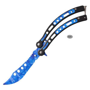 Cuchillo giratorio de hoja para principiantes con logotipo láser de acero inoxidable para accesorios de juego CSGO y entrenamiento de supervivencia al aire libre - Product Image 1