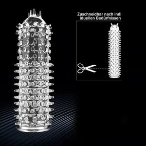 Condón para agrandar el pene íntimo reutilizable, anillos para hombres, Juguetes sexuales, condón de cristal espiritual, condón de silicona de dragón para hombres - Product Image 2