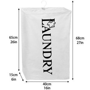 Laundry Bag Hanging Pure Cotton Canvas 41x15x68cm Washable Household Storage Basket - Product Image 2