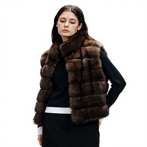 Gilet in Pelliccia di Zibellino Sintetica per Donna, Nuovo Design Invernale con Collo Alto, Spesso e Morbido - Product Image 4