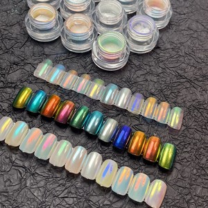 Poudre Super Lumineuse Effet Clair de Lune, Pigment Optique Caméléon Aurore Scintillant, Poudre Magique pour Décoration d'Ongles, Vente en Gros - Product Image 1